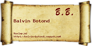 Balvin Botond névjegykártya